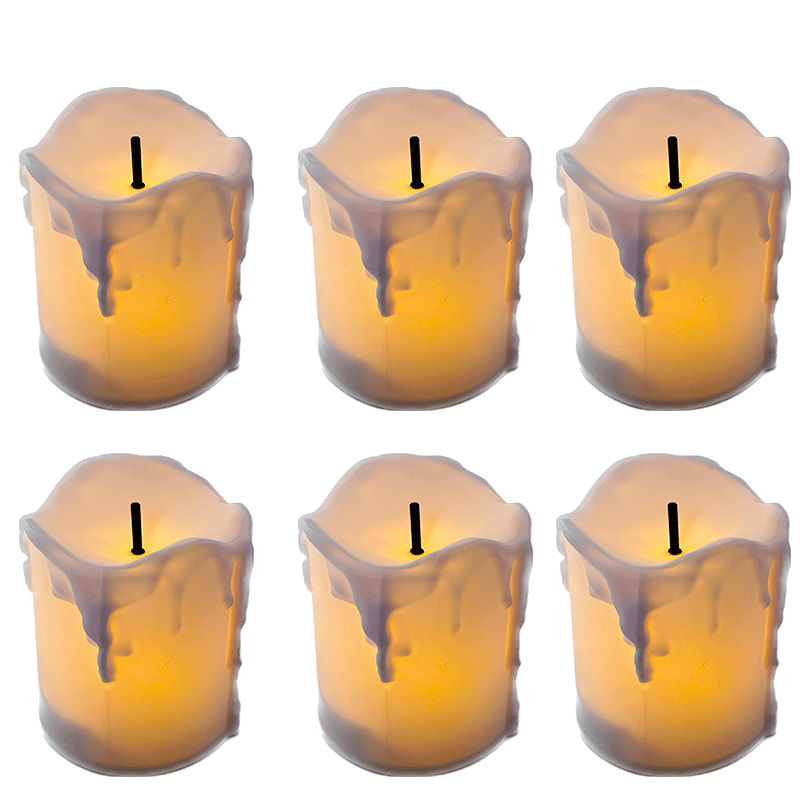 big tealight candles with drips on side YSC18027 - Image 3